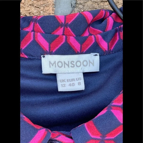 Monsoon Gabby Geo Print Shirt Dress size 8 - Picture 8 of 15